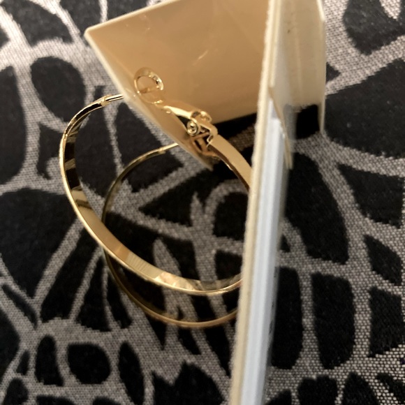 14K Gold Plated Hoop Earrings - Picture 3 of 5